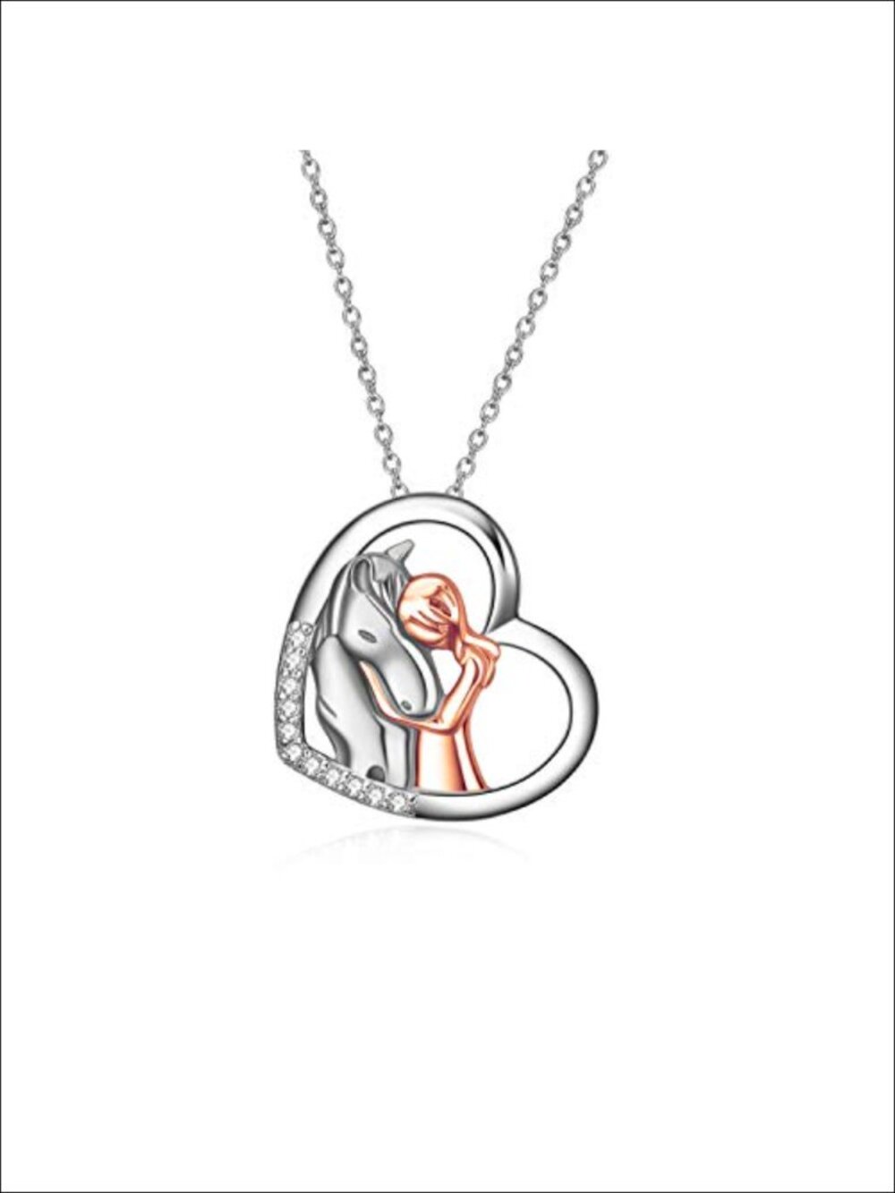 925 Sterling Silver Horse Pendant Necklace Women Jewelry Gift